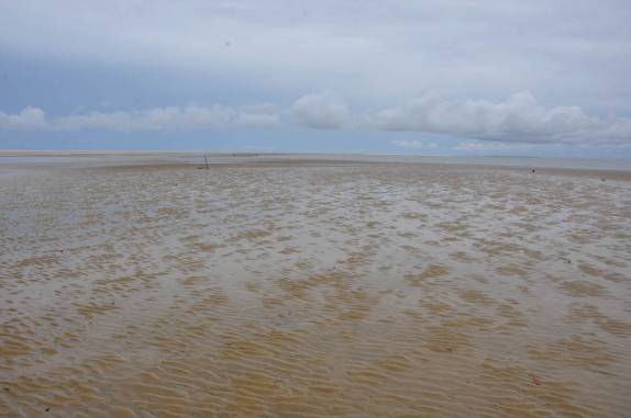 Praia alagadiça na Ilha de Lençóis, nas Reentrâncias Maranhenses - MA